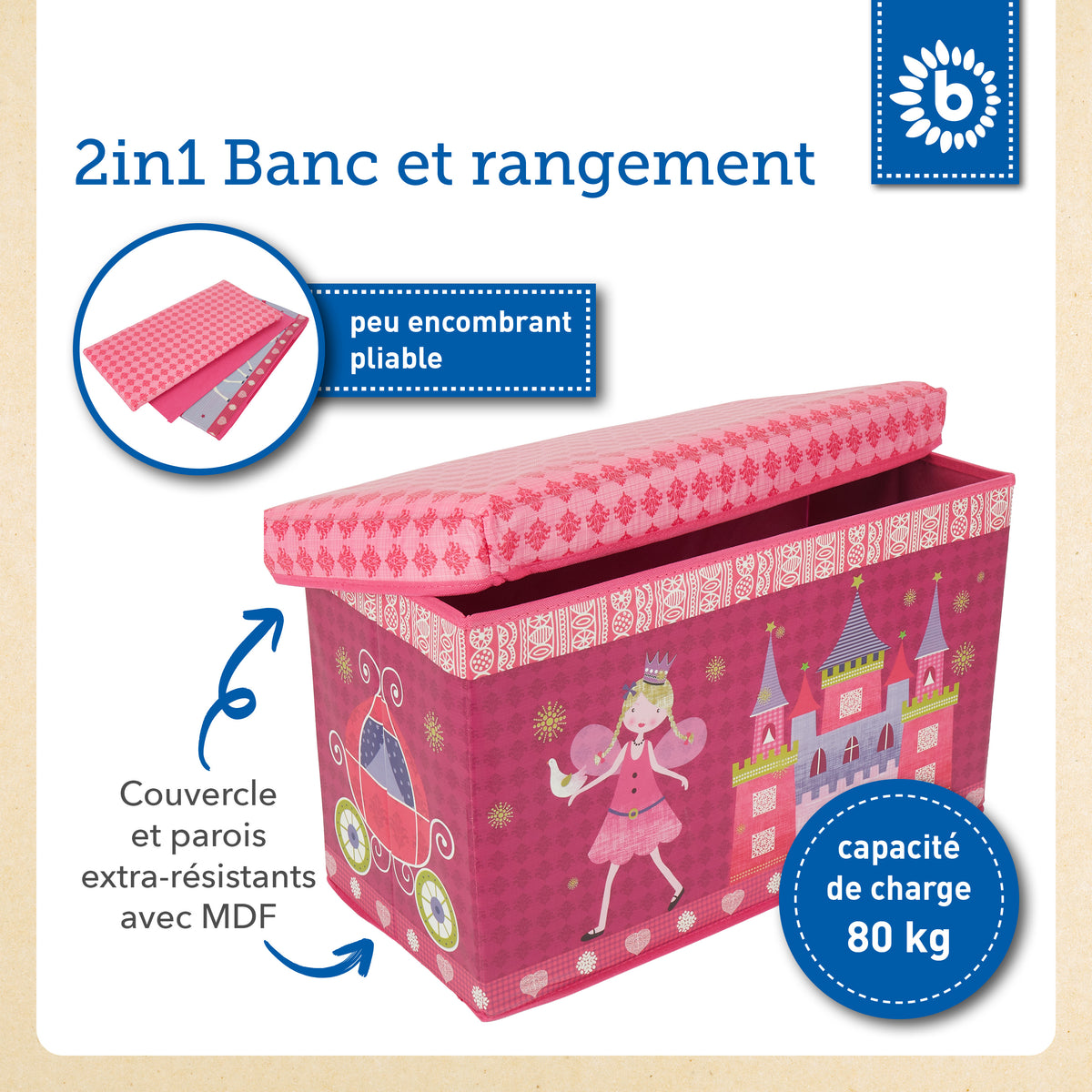 2in1 Staubox & Sitzbank Prinzessin - FR Infographic