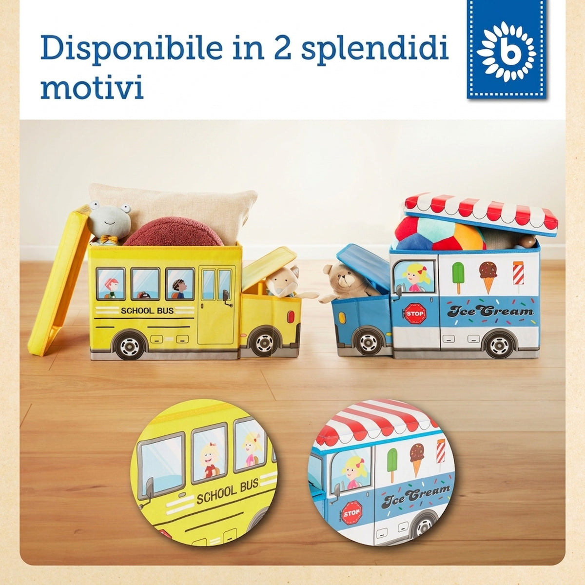 2in1 Staubox & Sitzbank Schulbus - IT Infographic