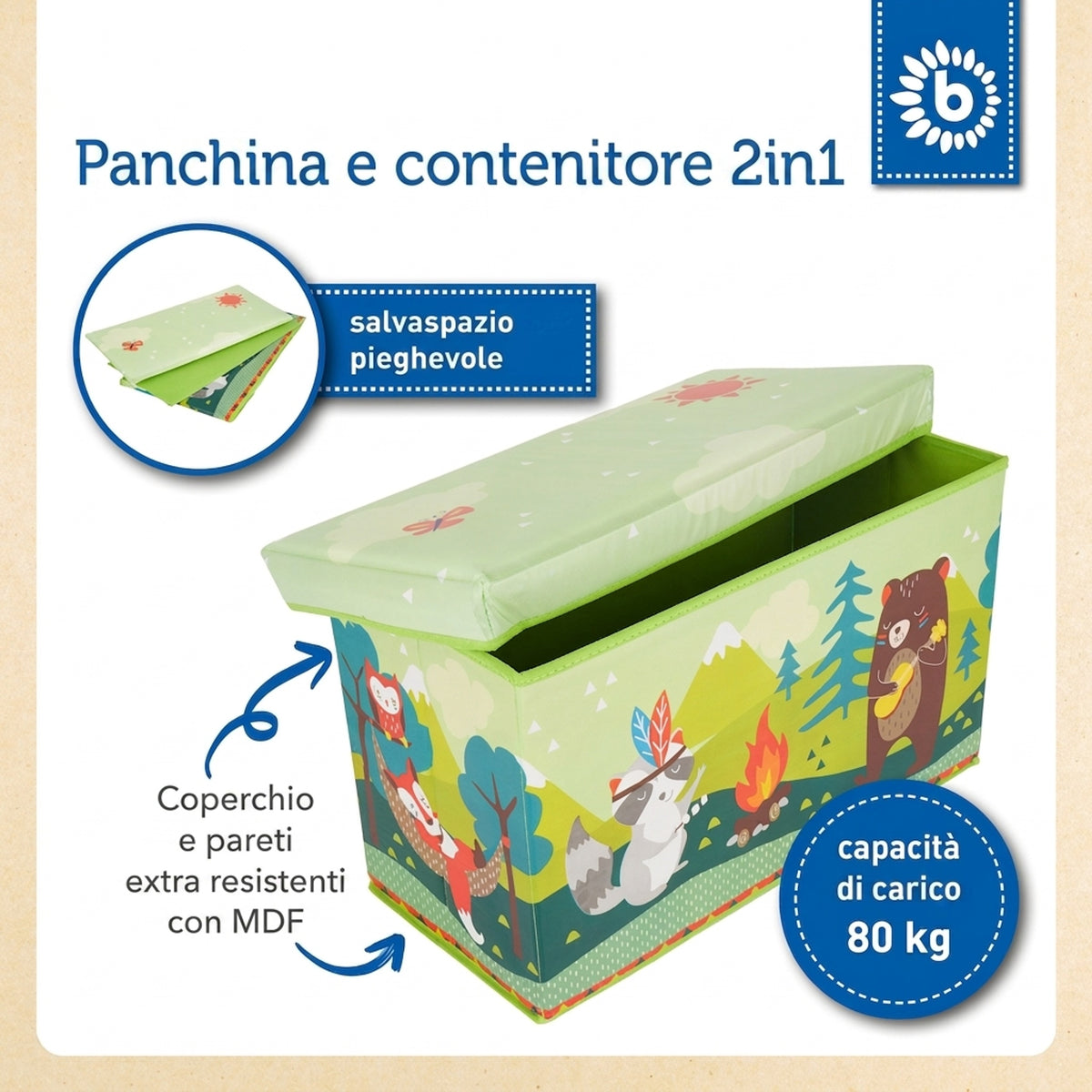 2in1 Staubox & Sitzbank Waldtiere - IT Infographic