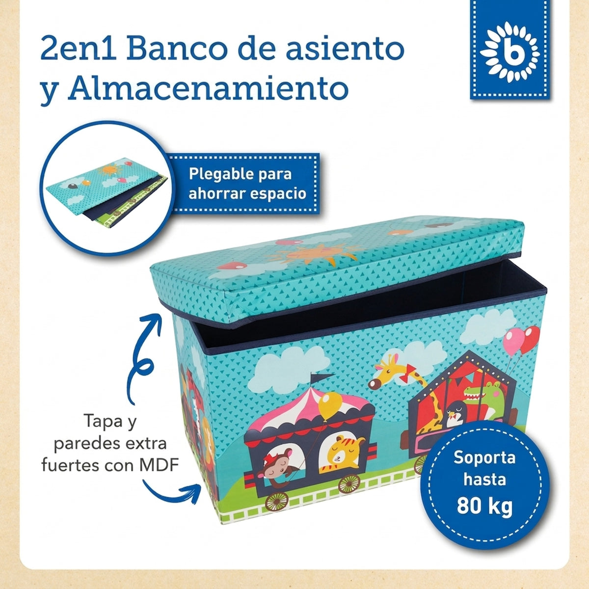 2in1 Staubox & Sitzbank Zirkus - ES Infographic