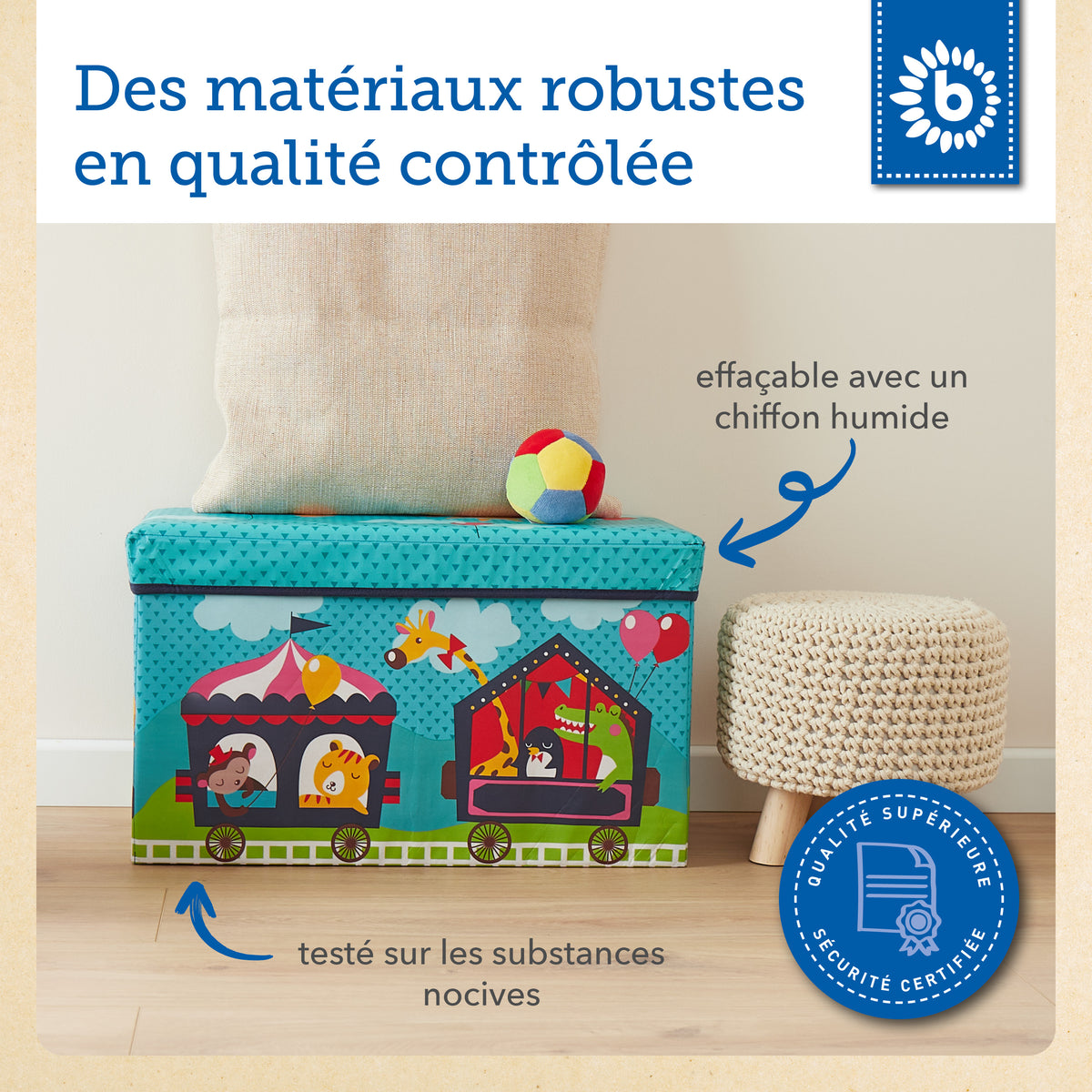 2in1 Staubox & Sitzbank Zirkus - FR Infographic