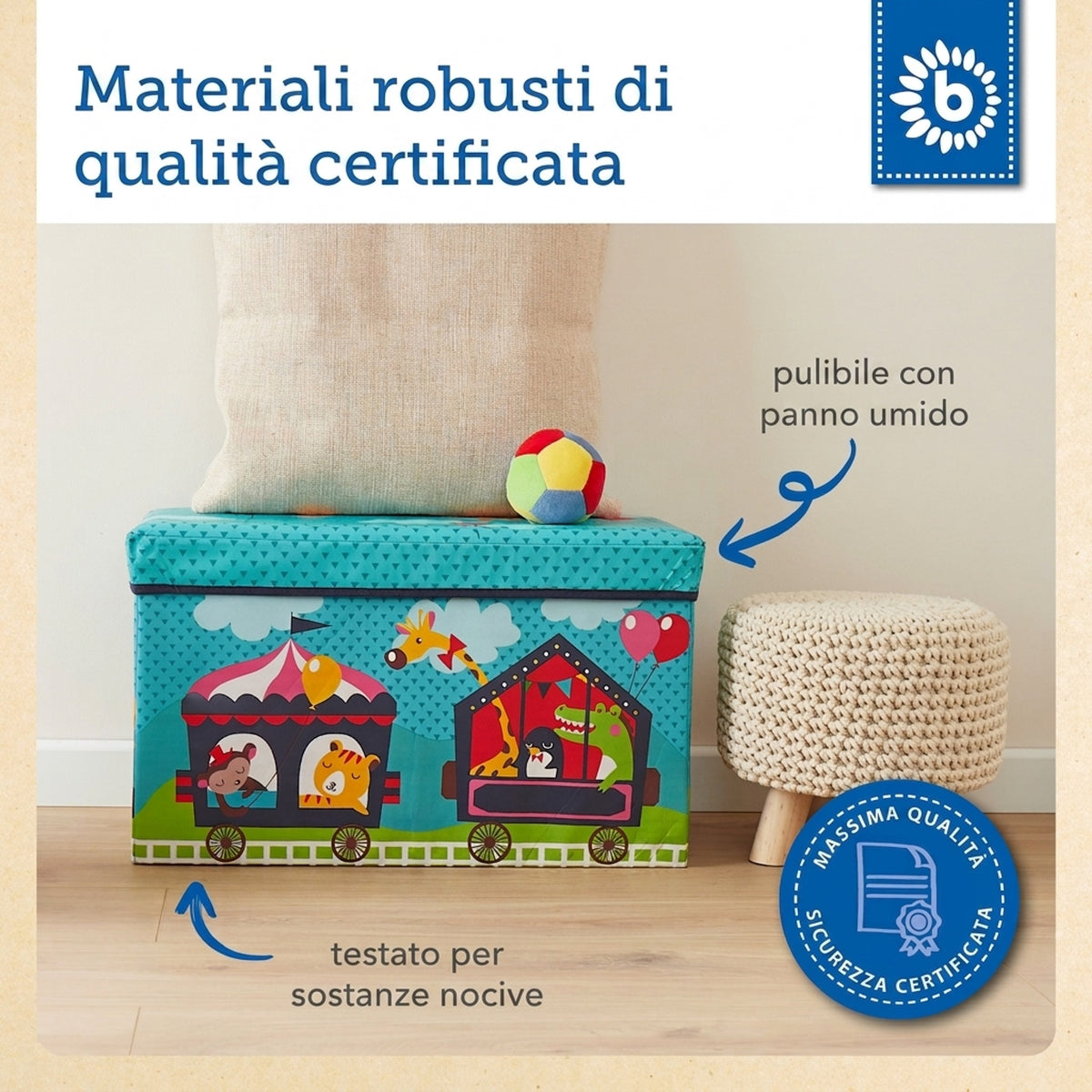 2in1 Staubox & Sitzbank Zirkus - IT Infographic