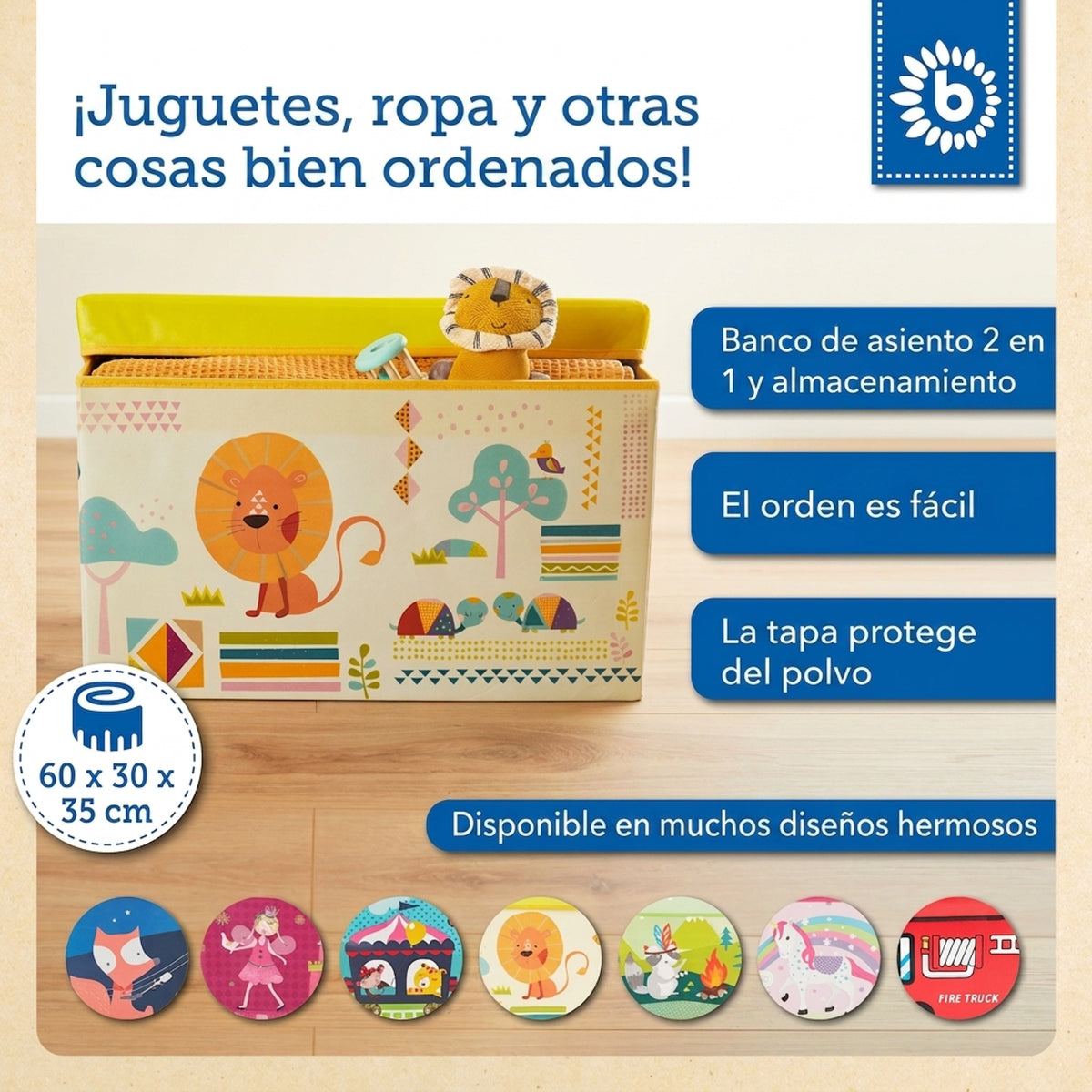 2in1 Staubox & Sitzbank Zoo - ES Infographic