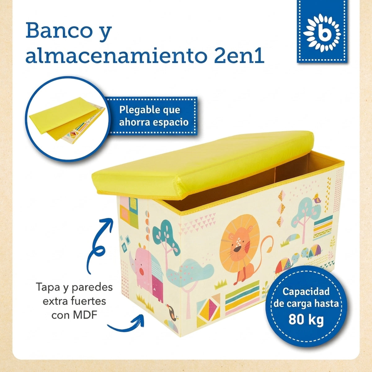 2in1 Staubox & Sitzbank Zoo - ES Infographic