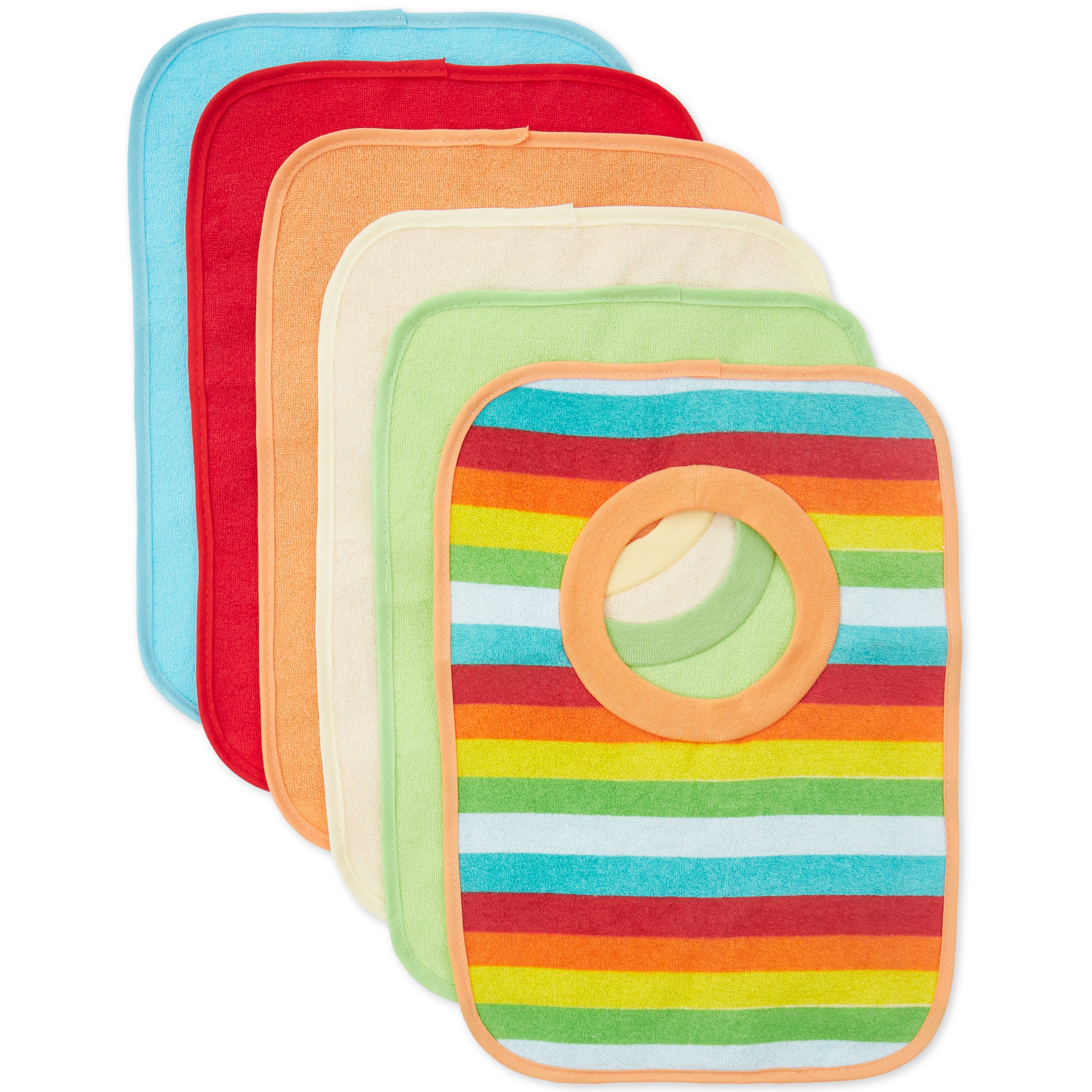 Lot de 6 bavoirs à enfiler Rainbow