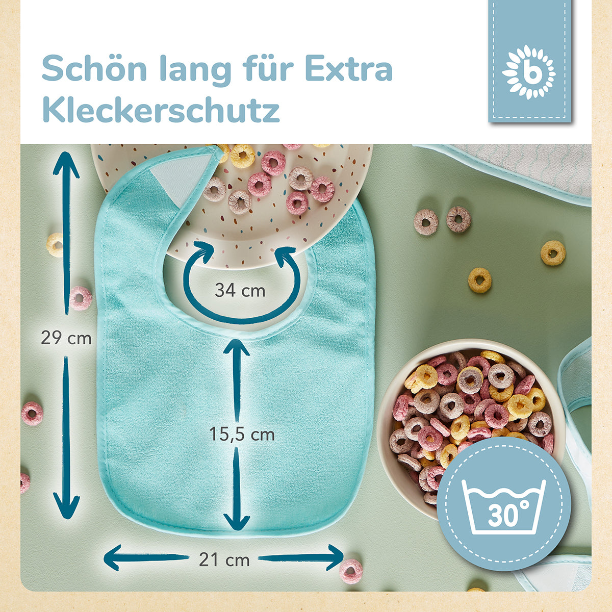Lätzchen 5er Set teal