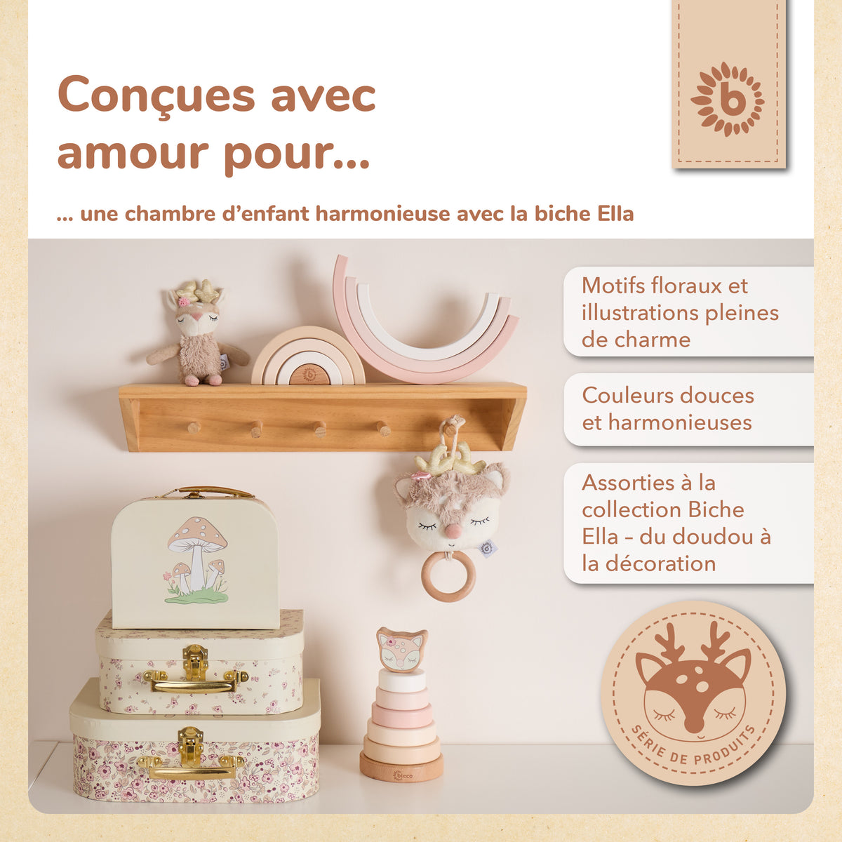 3er Kofferset Ella Vintage Flowers - FR Infographic