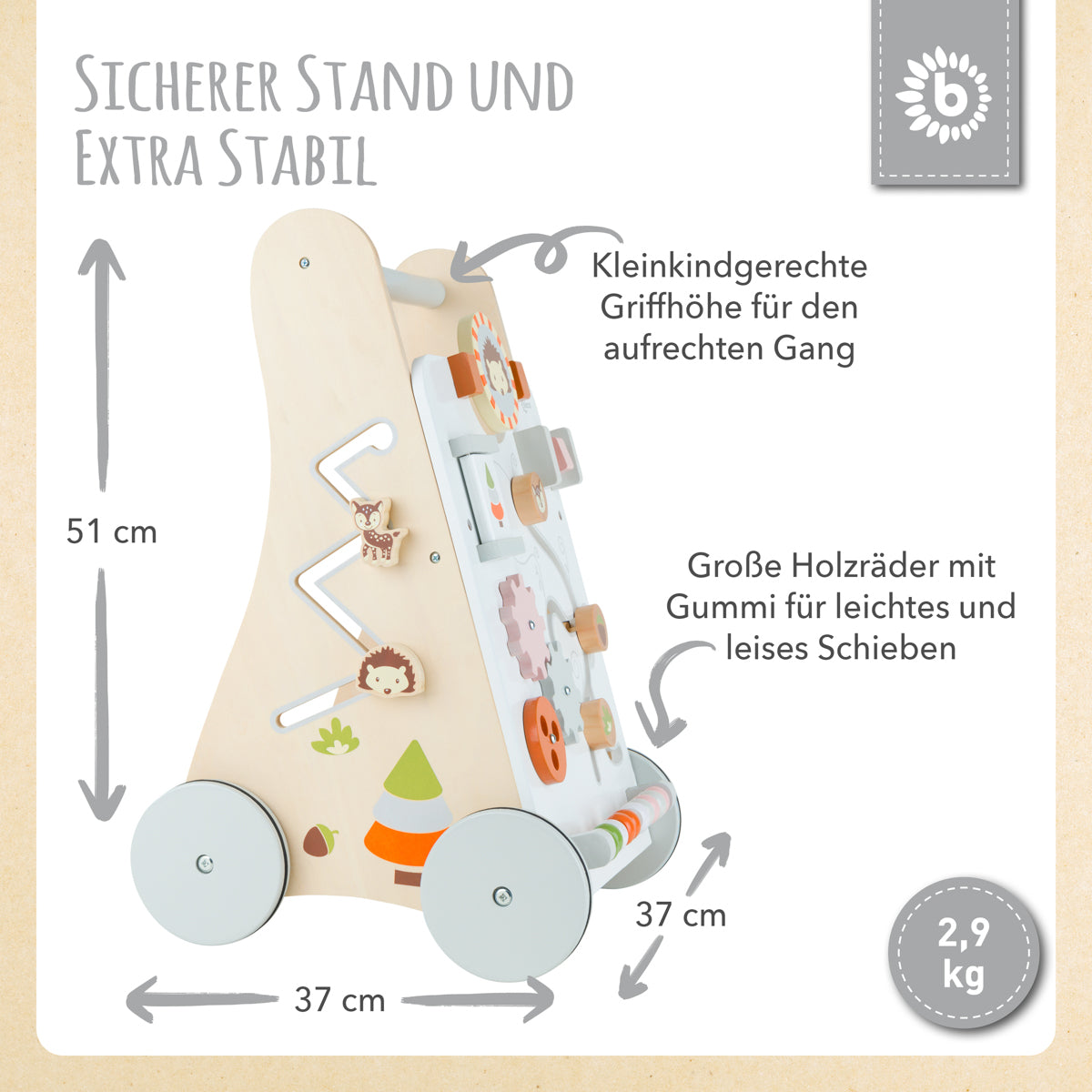 Lauflernwagen Waldtiere FSC®
