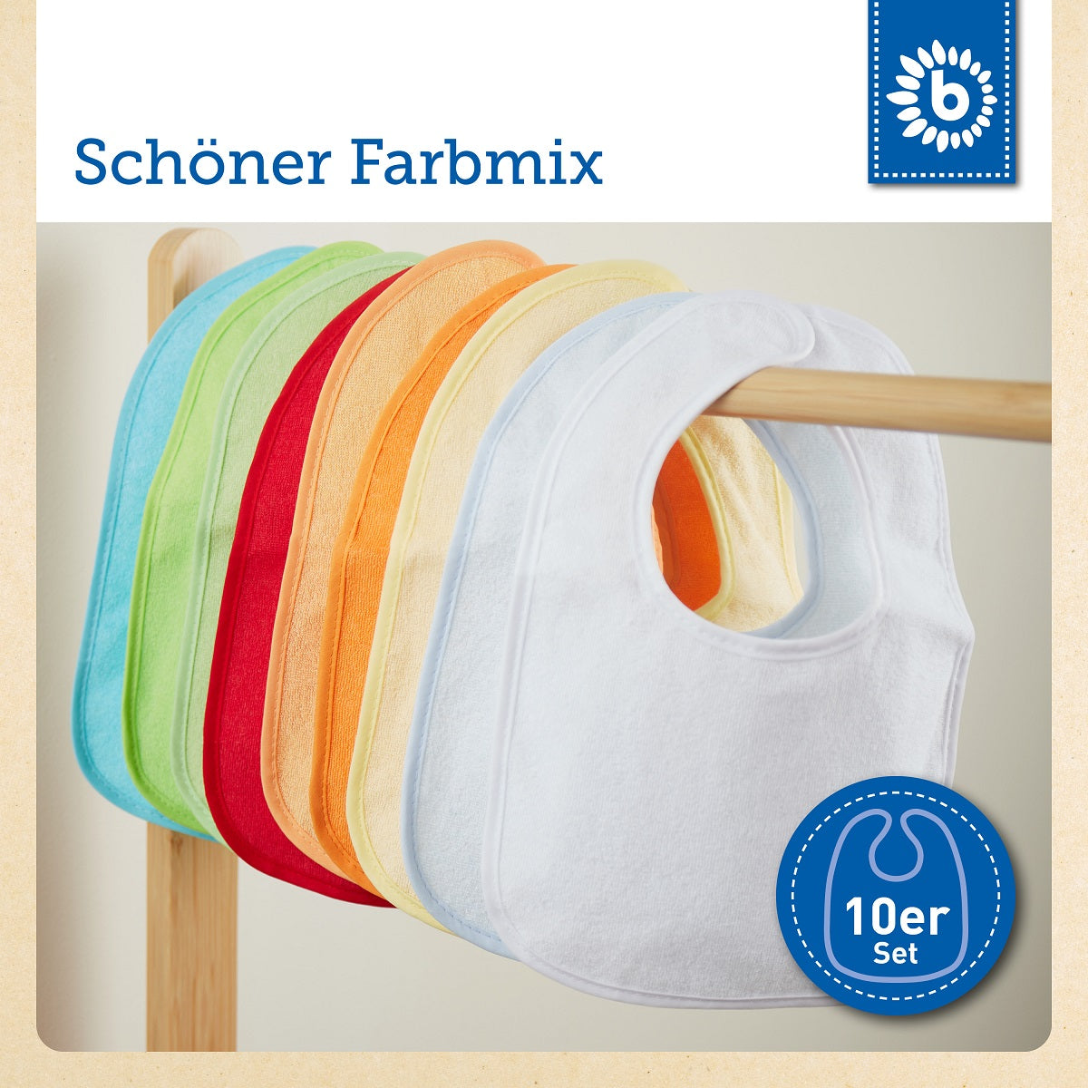 Set van 10 Slabbetjes Rainbow