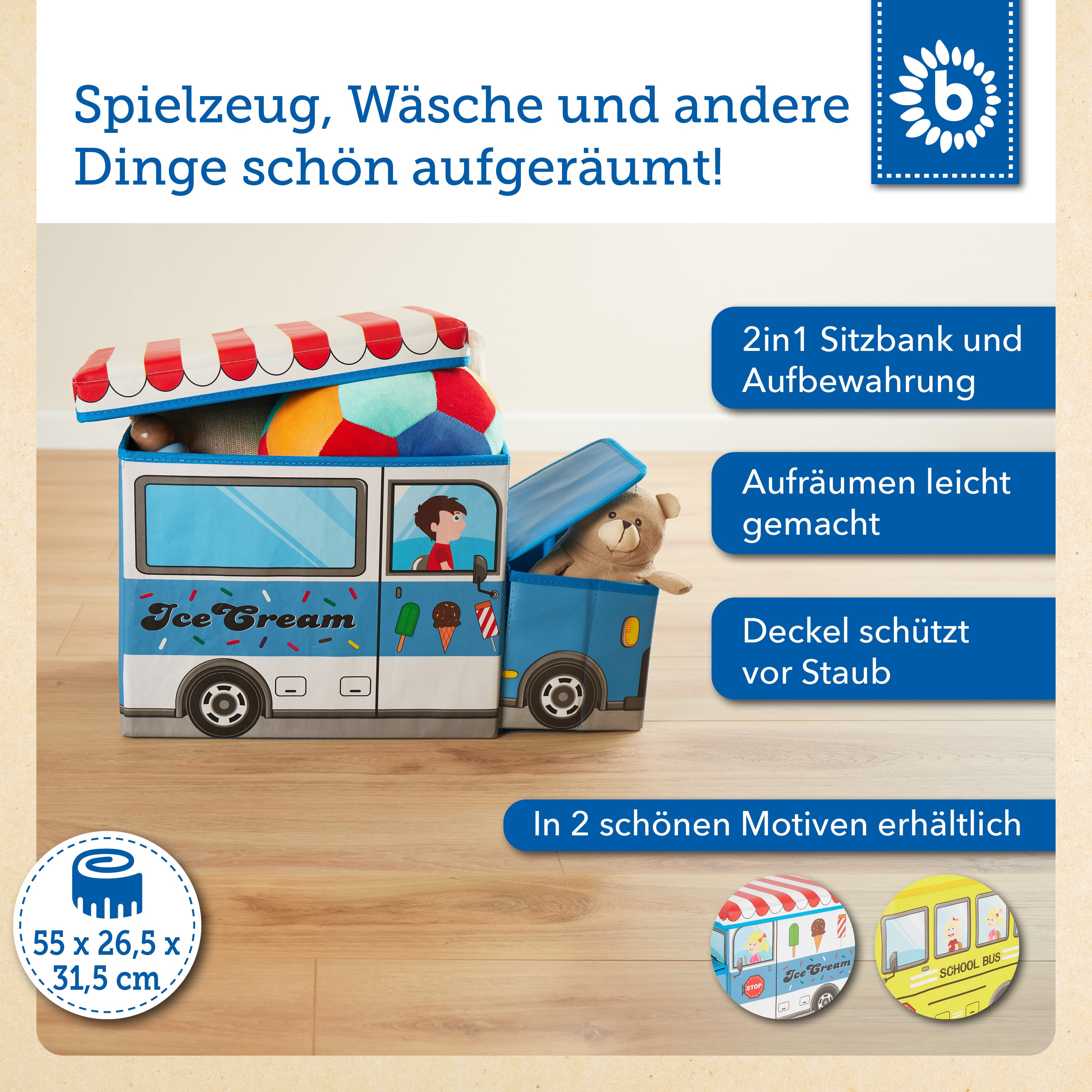 2in1 Staubox & Sitzbank Icecream