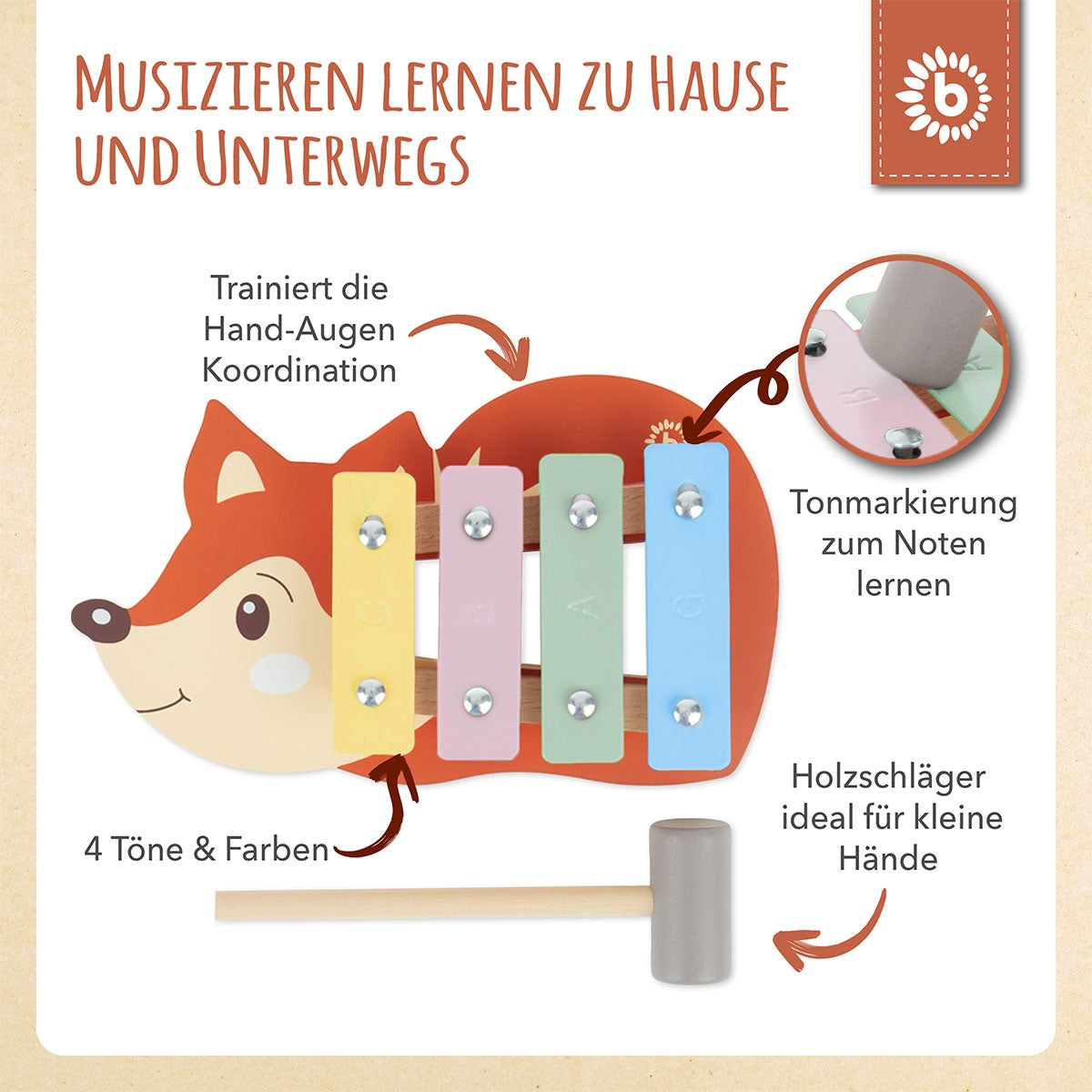 Mini xilofono volpe FSC®