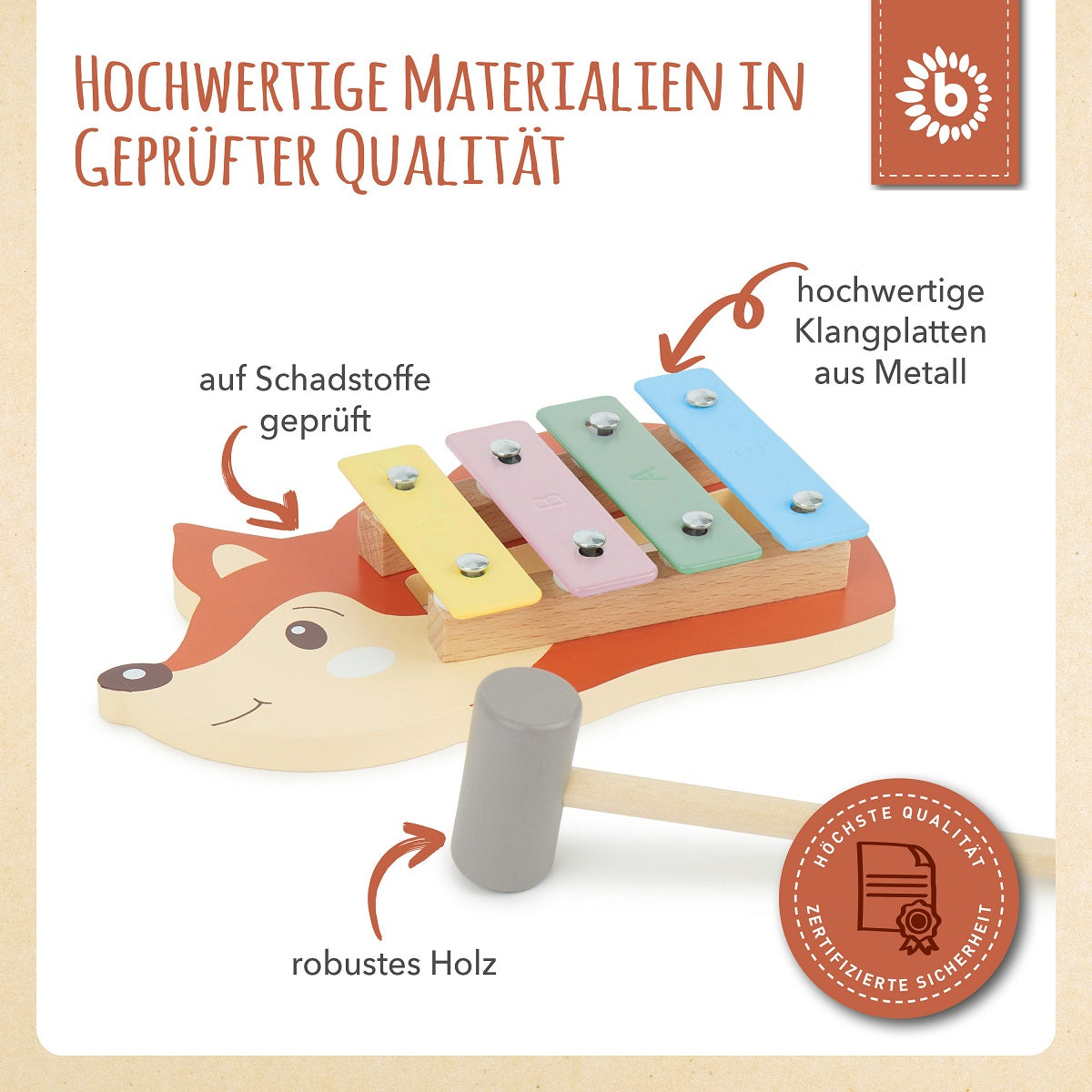 Mini xilofono volpe FSC®