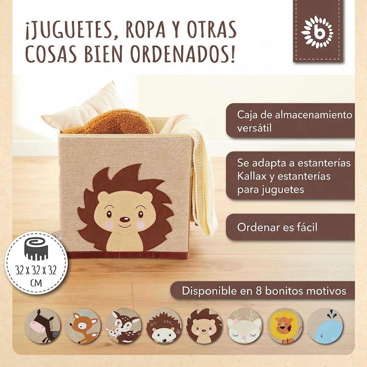 Aufbewahrungsbox Igel Piksi - ES Infographic