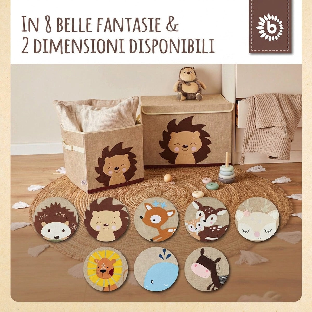 Aufbewahrungsbox Igel Piksi mit Deckel - IT Infographic