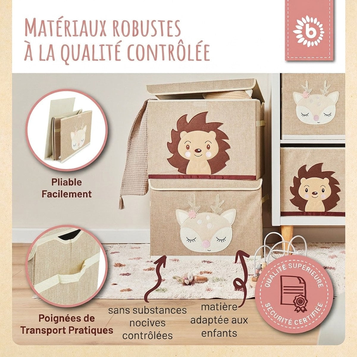 Aufbewahrungsbox Reh Ella mit Deckel - FR Infographic