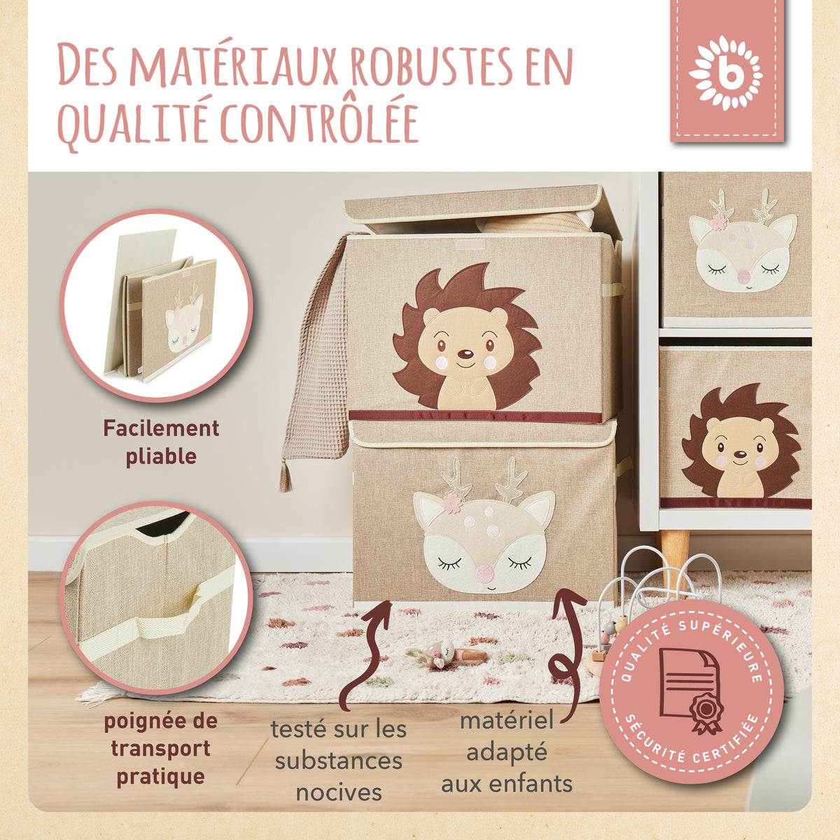 Aufbewahrungsbox Reh Ella mit Deckel - FR Infographic