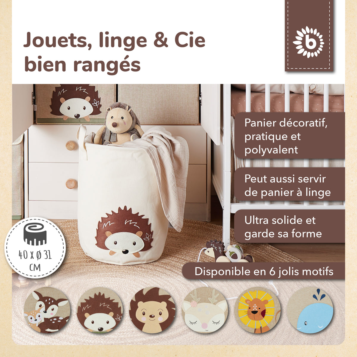 Aufbewahrungskorb Igel - FR Infographic