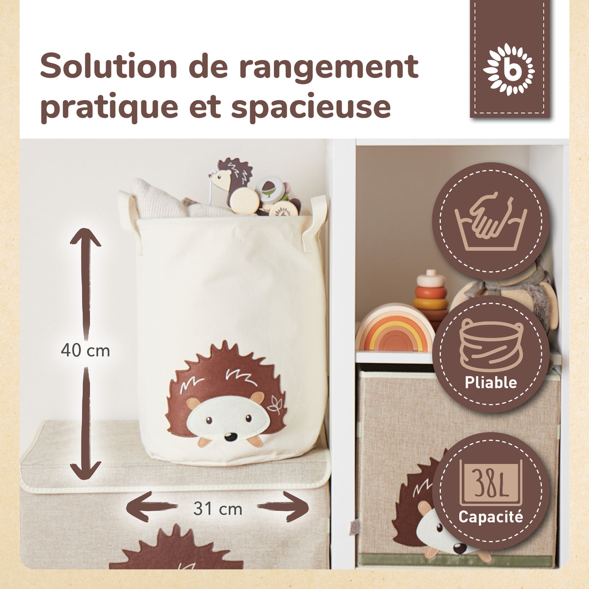 Aufbewahrungskorb Igel - FR Infographic