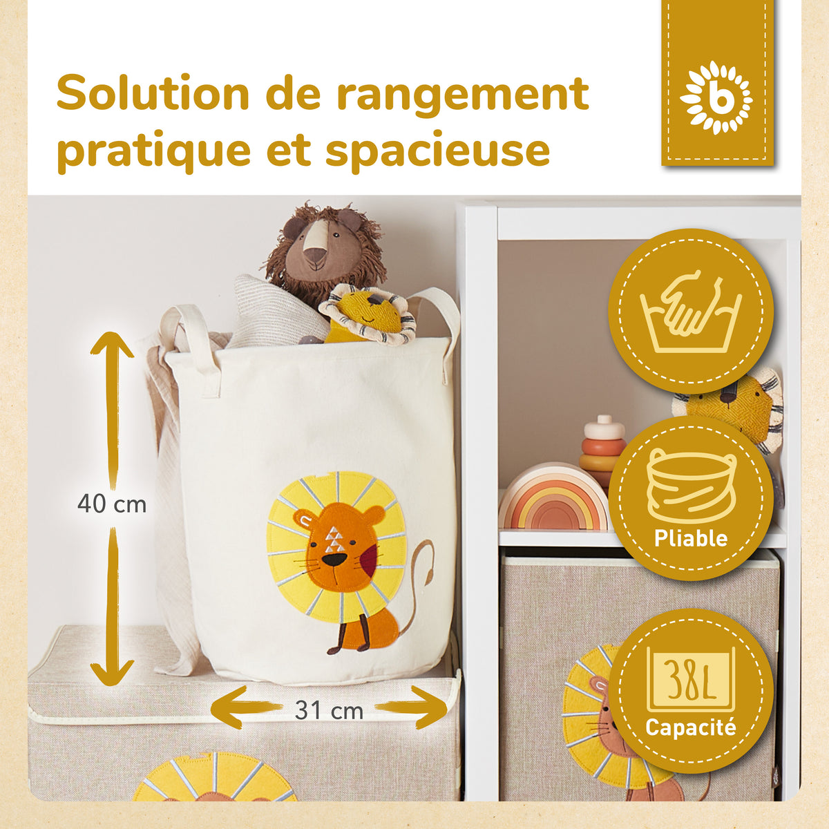 Aufbewahrungskorb Löwe - FR Infographic