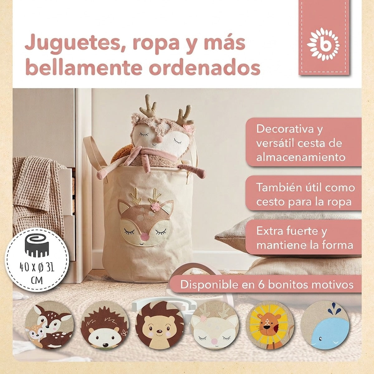 Aufbewahrungskorb Reh Ella - ES Infographic