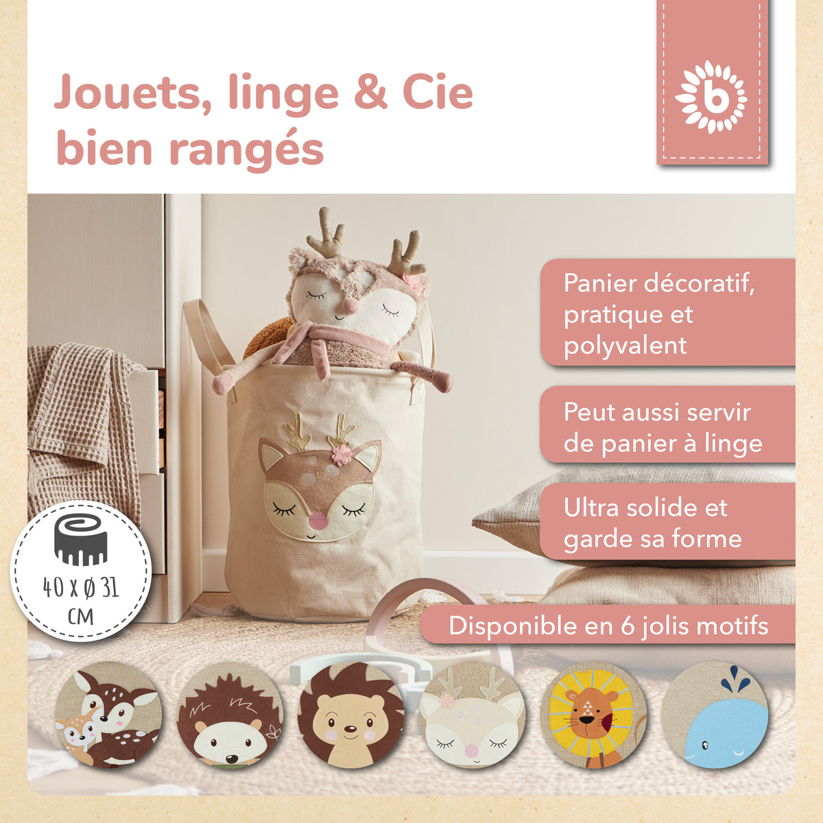 Aufbewahrungskorb Reh Ella - FR Infographic