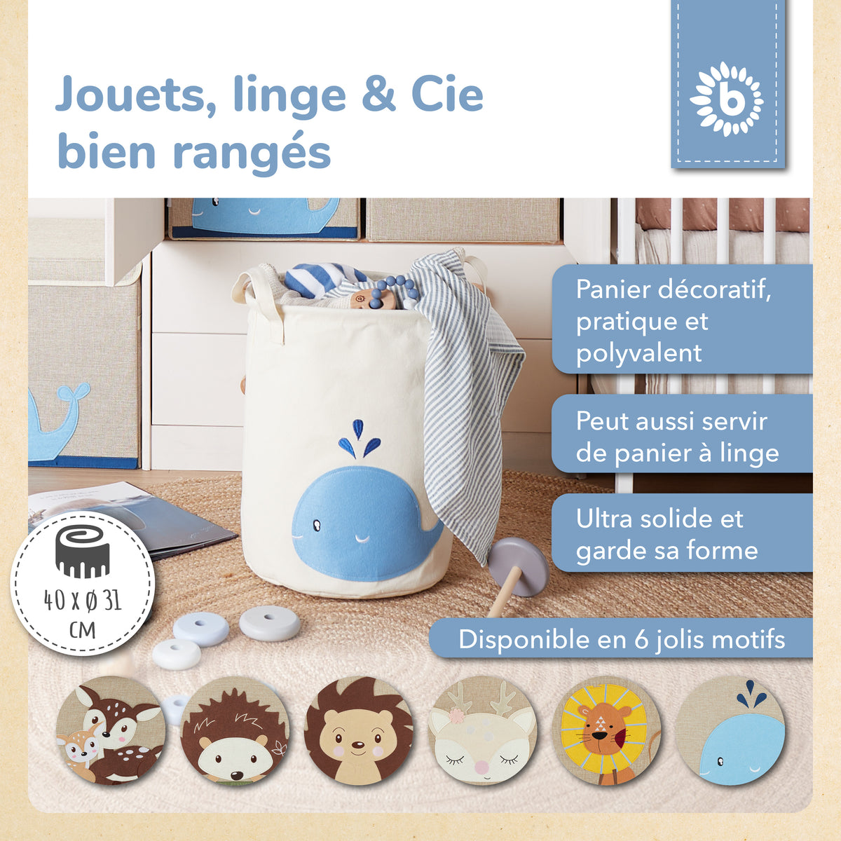 Aufbewahrungskorb Wal - FR Infographic