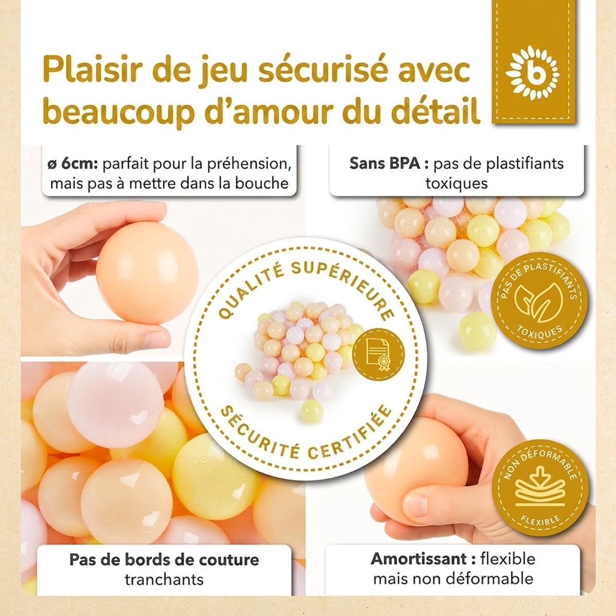 Bälle Blossom 100 Stück - FR Infographic