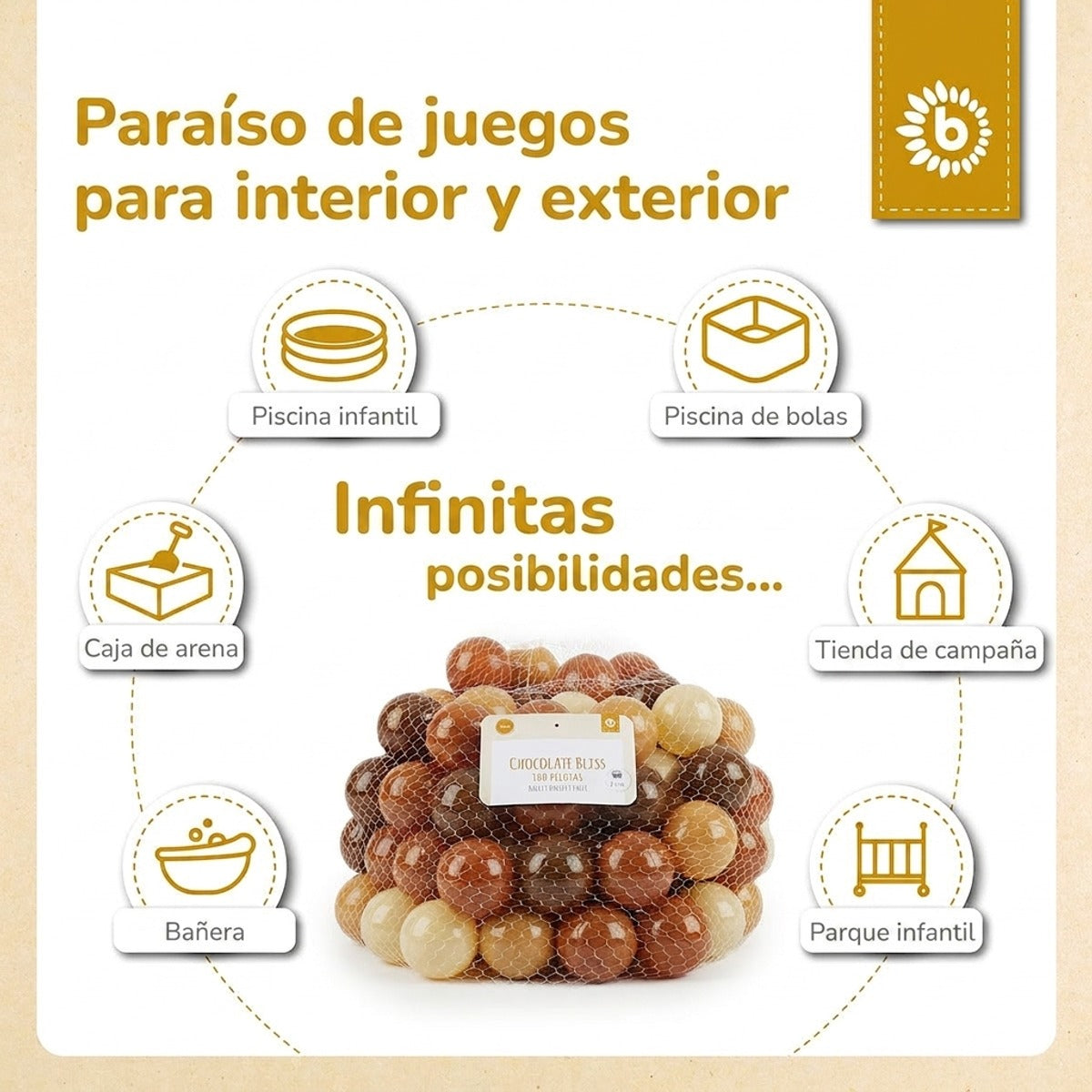 Bälle Chocolate Bliss 100 Stück - ES Infographic