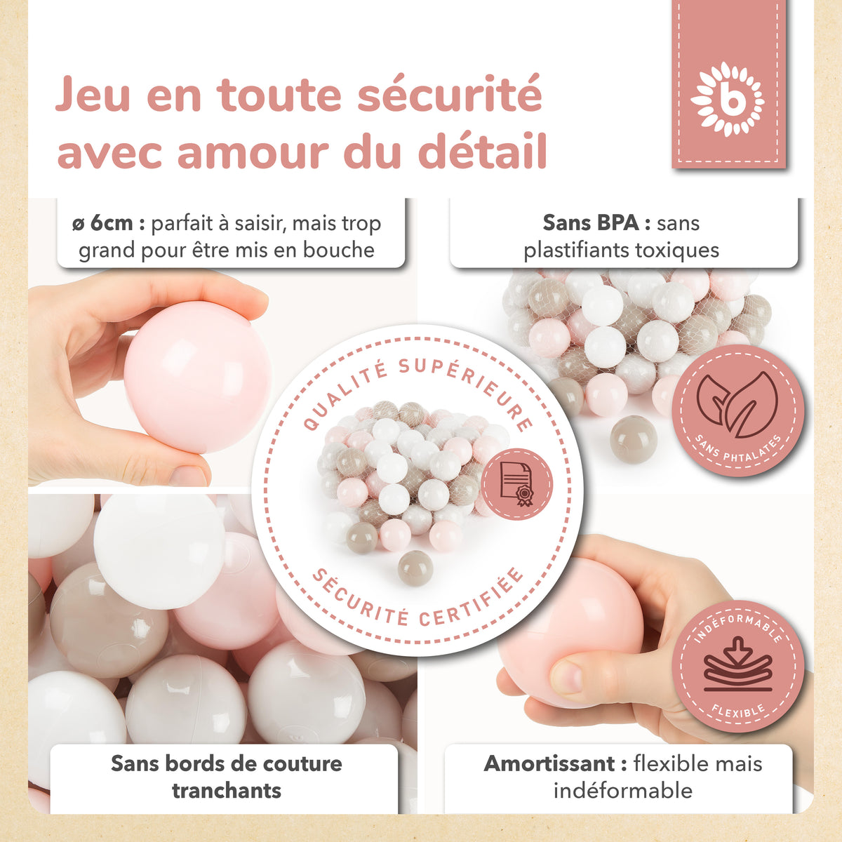 Bälle Cotton 100 Stück - FR Infographic