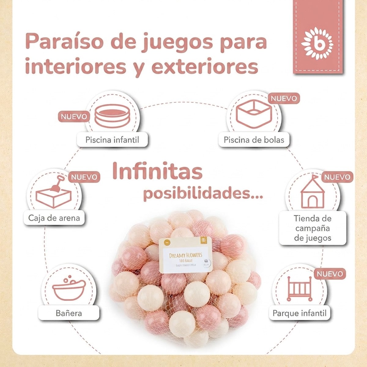 Bälle Dreamy Flowers 100 Stück - ES Infographic