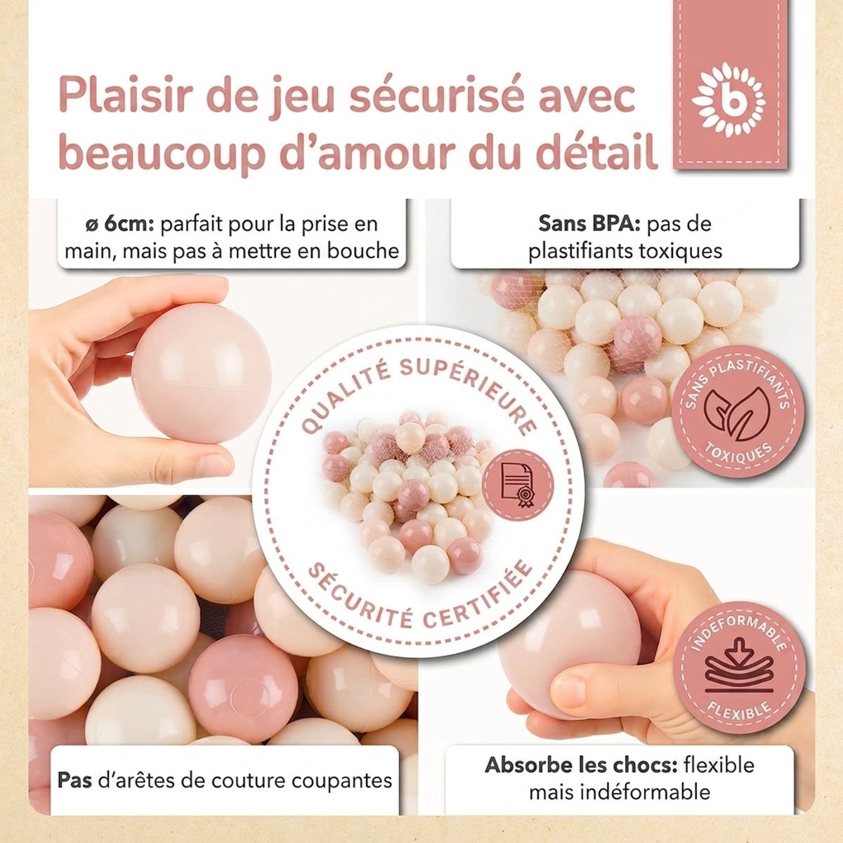 Bälle Dreamy Flowers 100 Stück - FR Infographic
