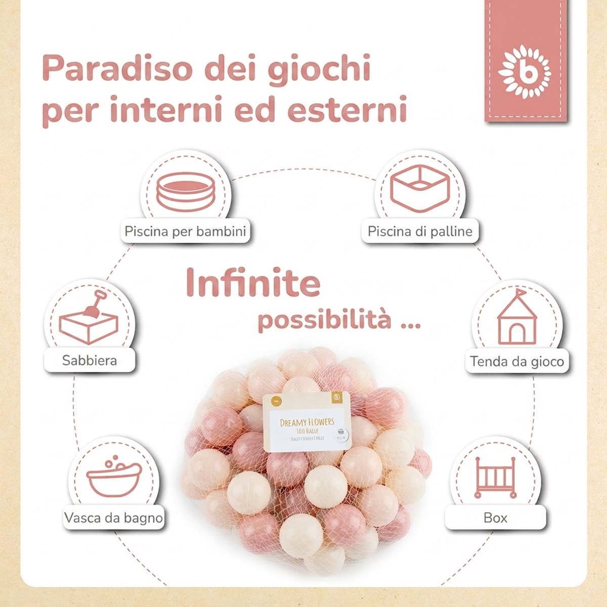 Bälle Dreamy Flowers 100 Stück - IT Infographic