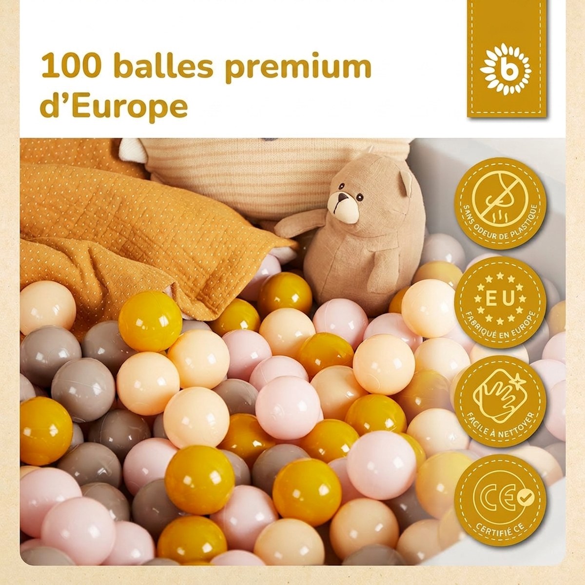 Bälle Sunrise 100 Stück - FR Infographic