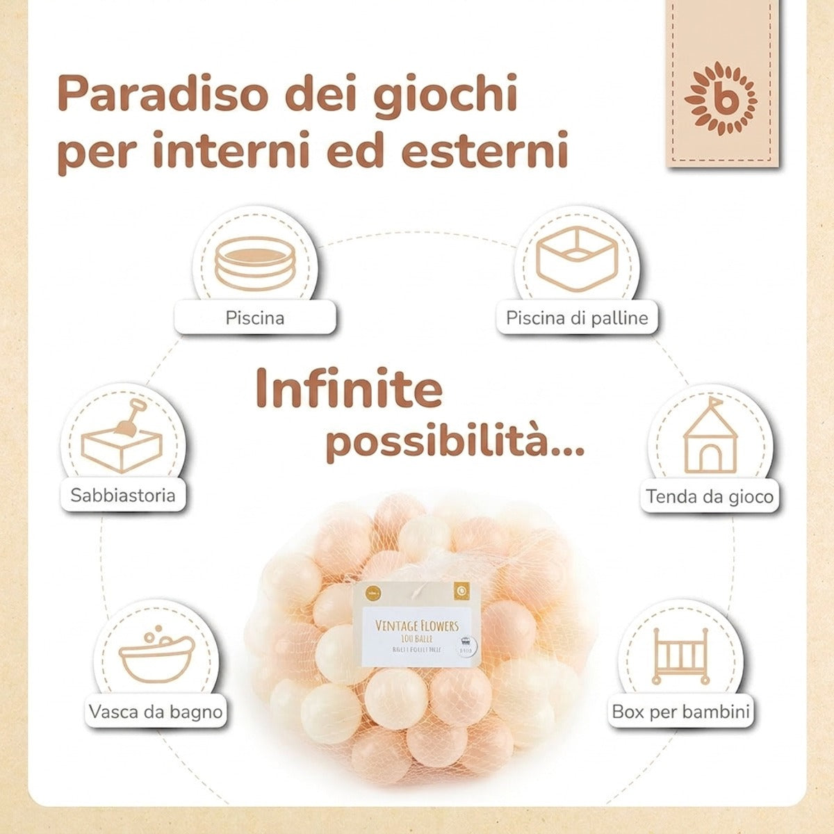 Bälle Vintage Flowers 100 Stück - IT Infographic