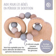 Beißring Elefant mit Silikonkette - FR Infographic