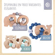 Beißring Elefant mit Silikonkette - FR Infographic