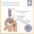 Beißring Elefant mit Silikonkette - FR Infographic