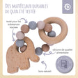 Beißring Elefant mit Silikonkette - FR Infographic