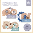 Beißring Elefant mit Silikonkette - FR Infographic
