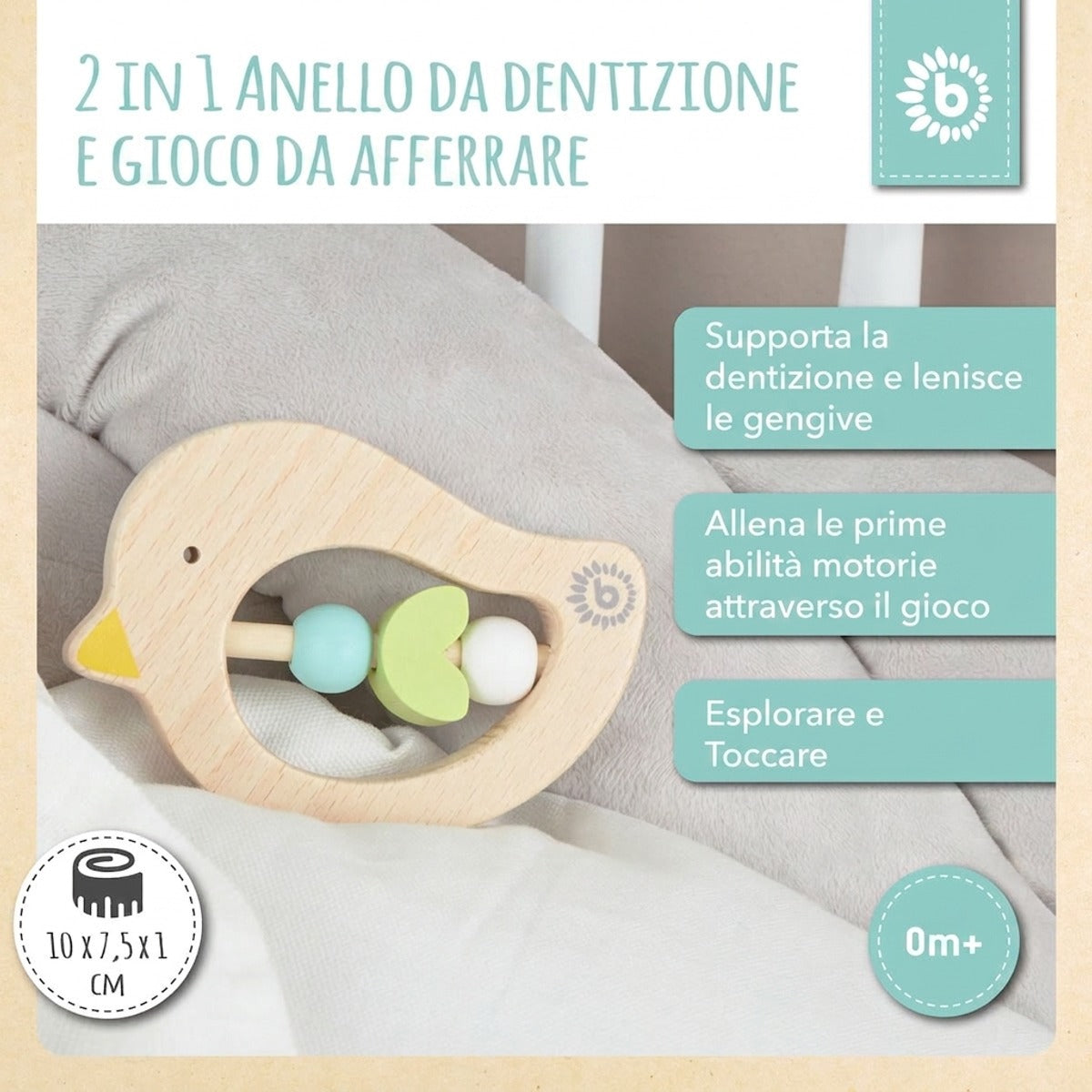 Beißring Vogel light teal - IT Infographic
