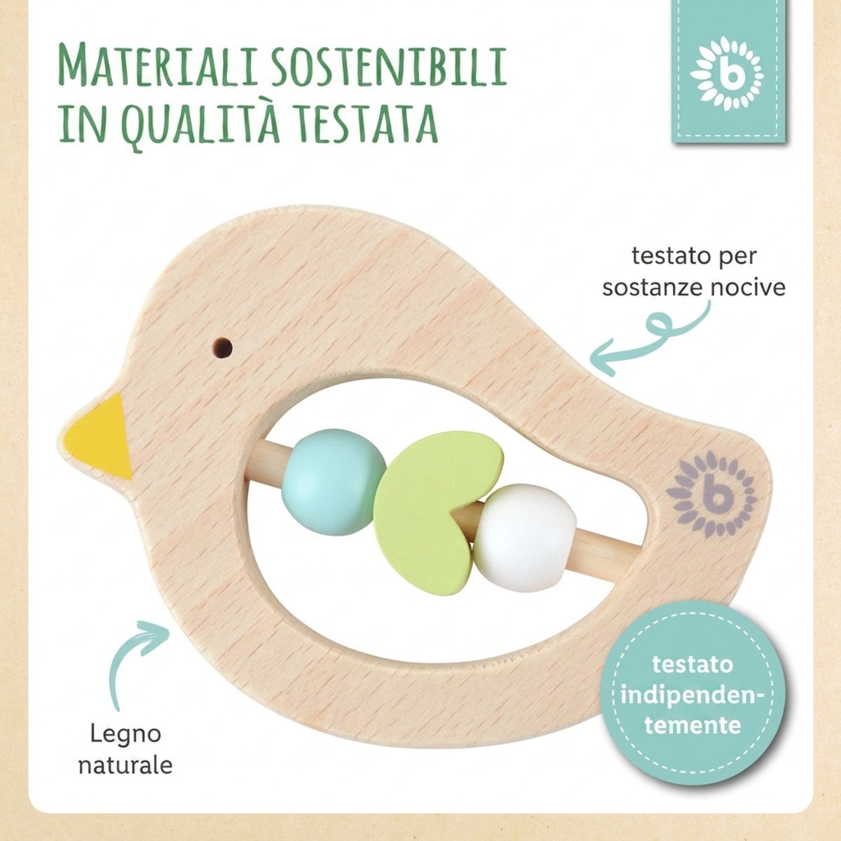 Beißring Vogel light teal - IT Infographic
