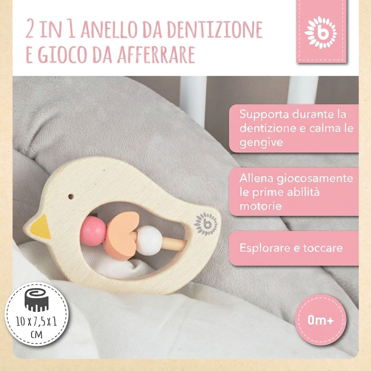 Beißring Vogel rose - IT Infographic
