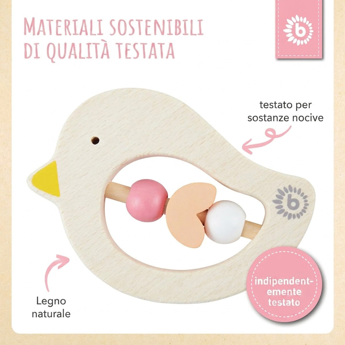 Beißring Vogel rose - IT Infographic