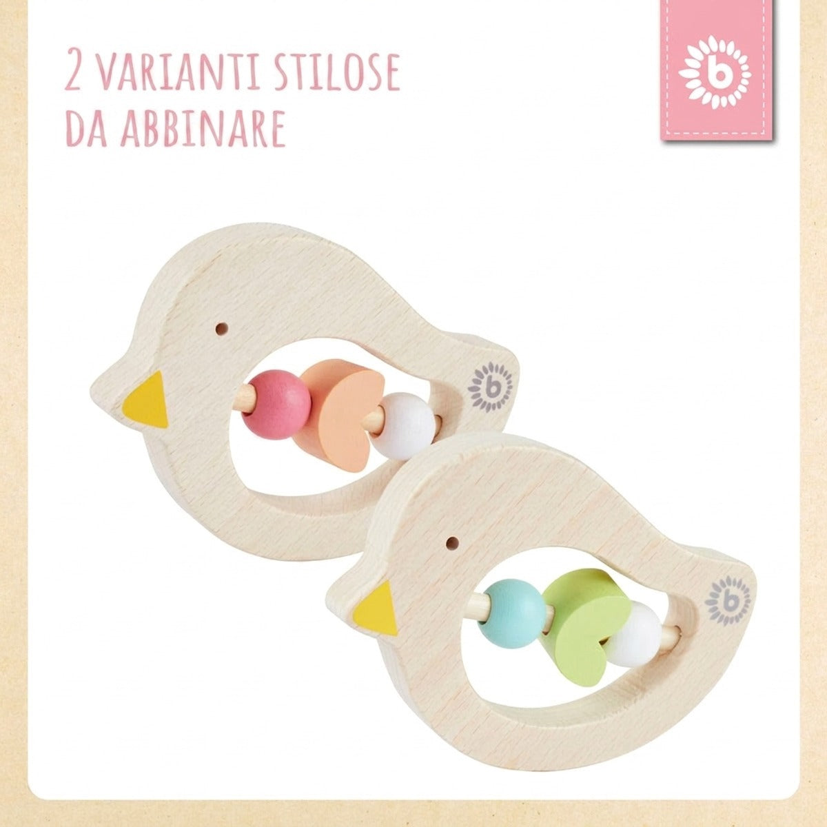 Beißring Vogel rose - IT Infographic