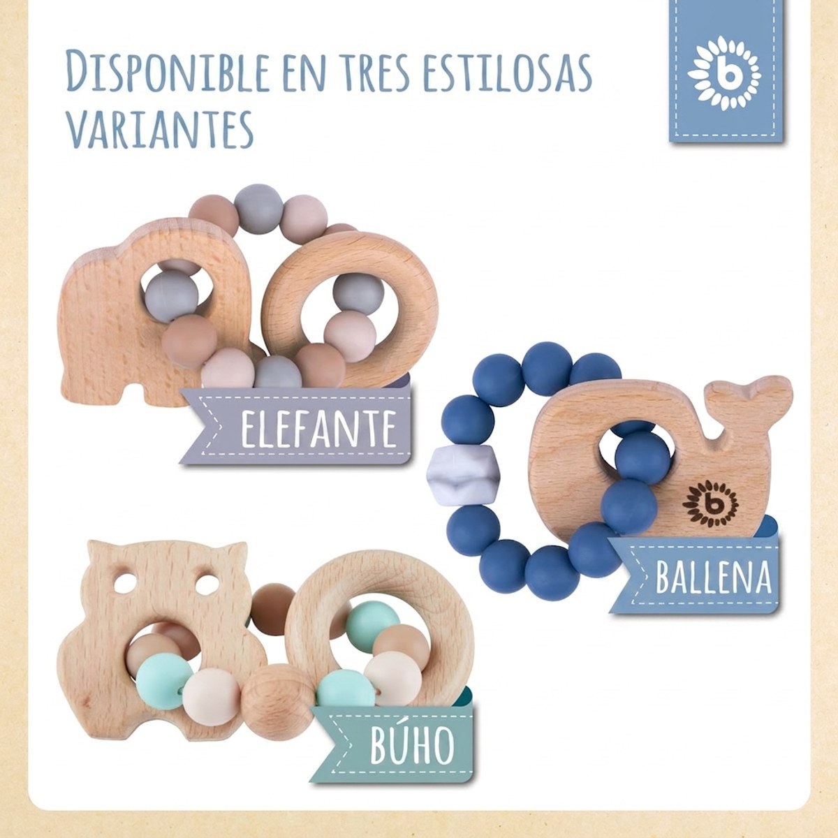 Beißring Wal mit Silikonkette - ES Infographic