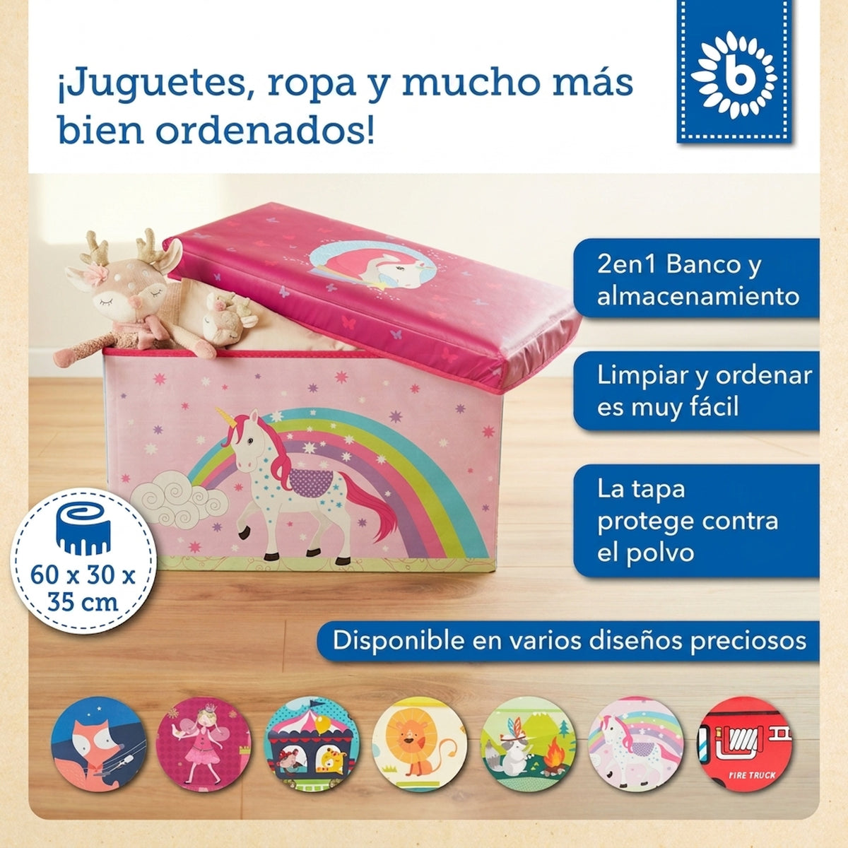 2in1 Staubox & Sitzbank Einhorn - ES Infographic