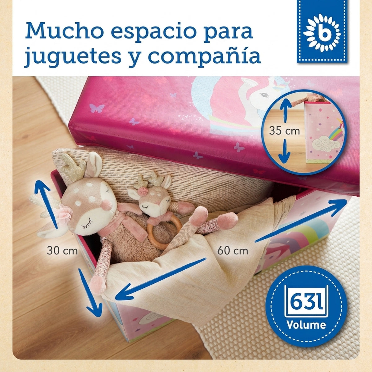 2in1 Staubox & Sitzbank Einhorn - ES Infographic