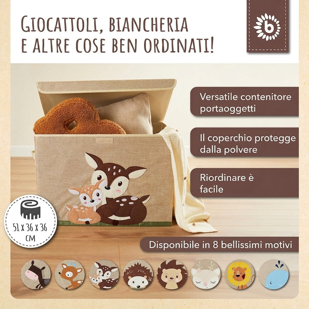 Aufbewahrungsbox Rehe mit Deckel - IT Infographic