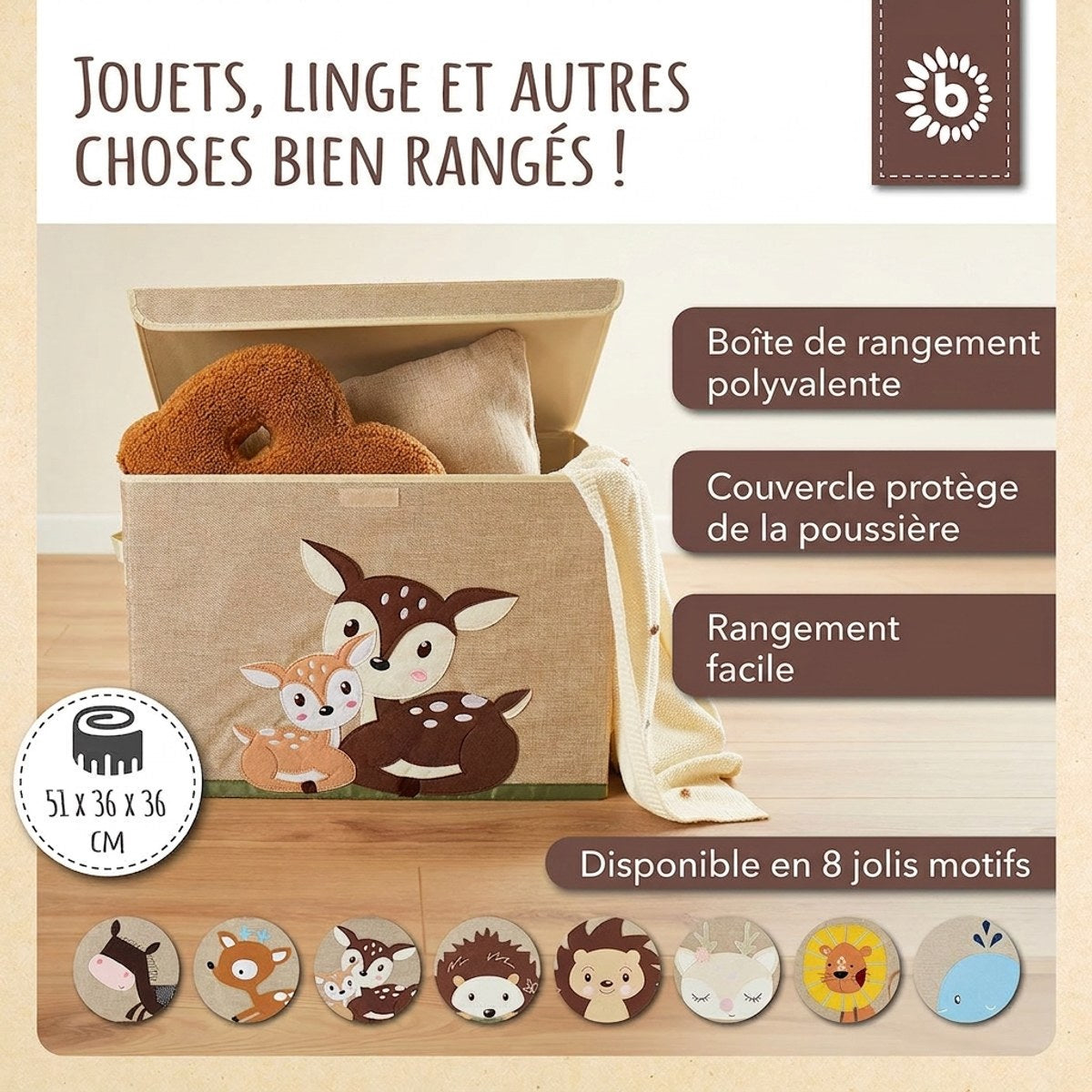 Aufbewahrungsbox Rehe mit Deckel - FR Infographic