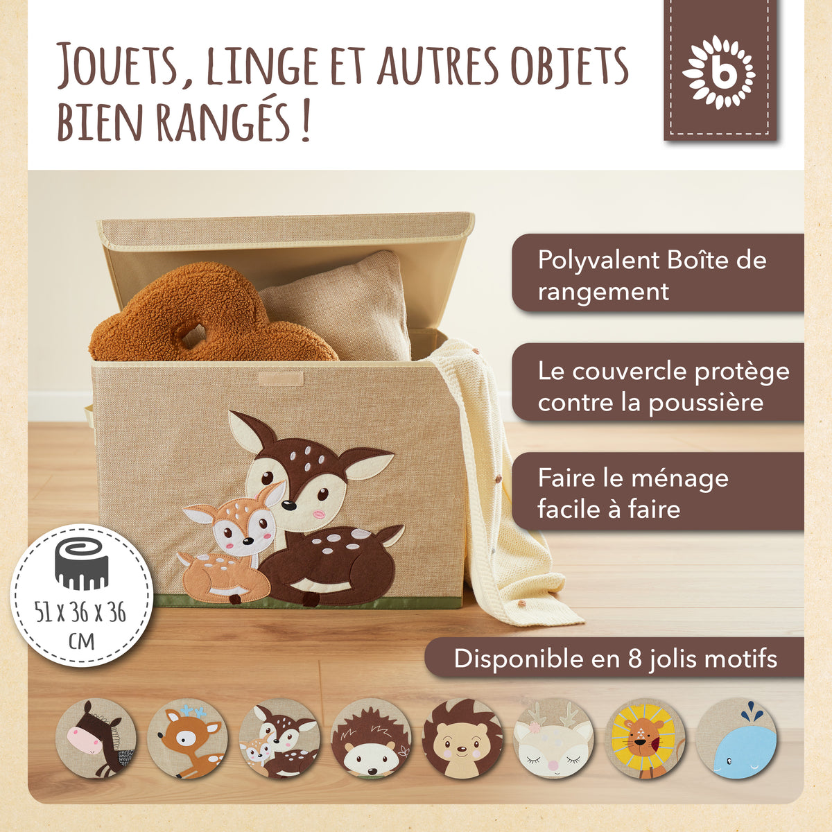Aufbewahrungsbox Rehe mit Deckel - FR Infographic